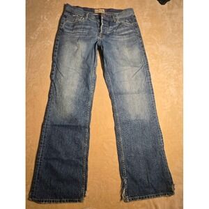 BKE Tyler 67 Womens 32x32 Straight Jeans M Wash Button Fly Y2K Raw Hem faded1011
